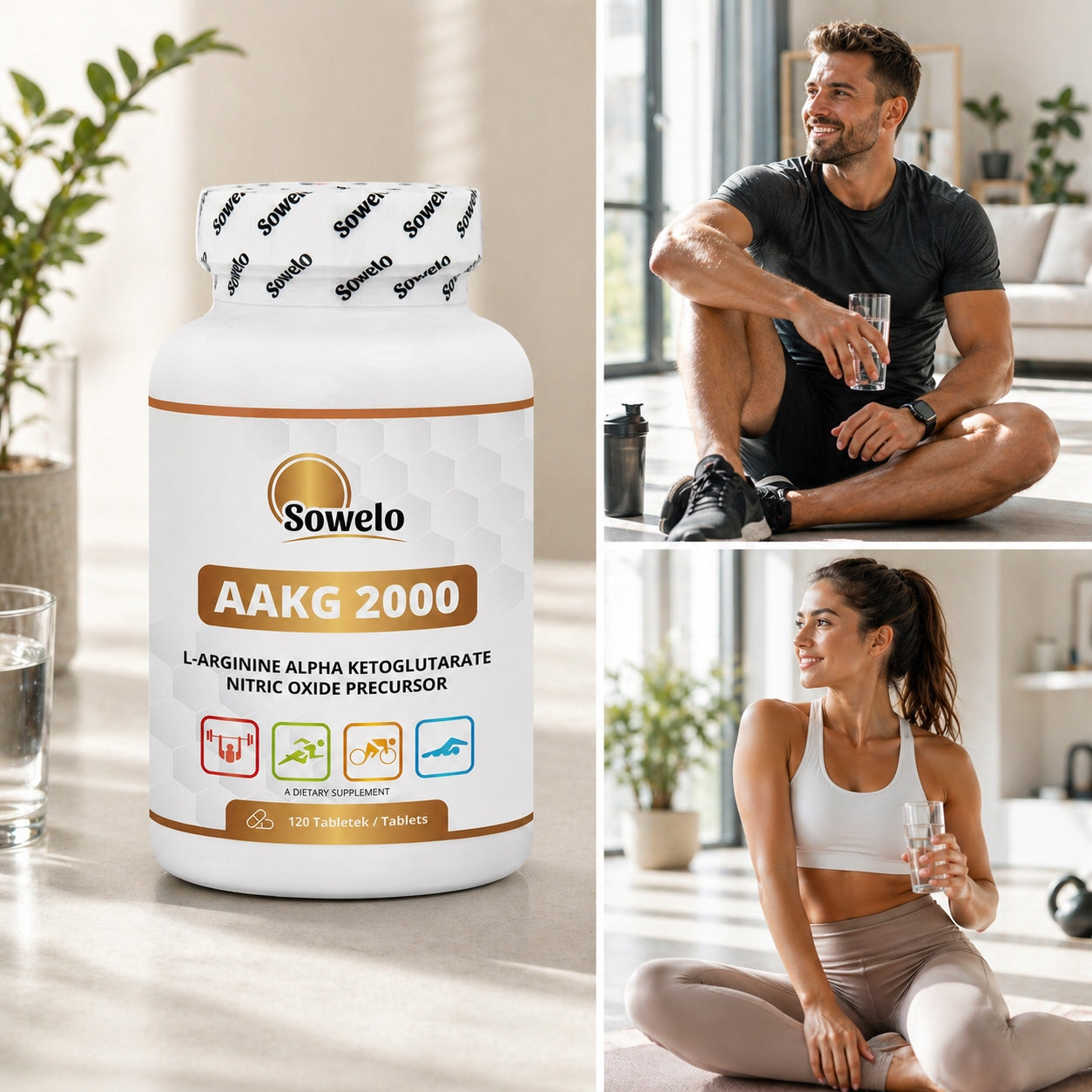 AAKG 1000 mg (L-arginine) 120 tab – pump, training, nitric oxide – Sowelo Manufacturer code SAAKG_01