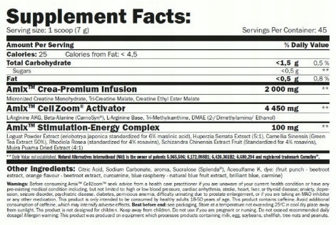 AAKG Crea Adaptogen Amix CellZoom HARDCORE ! Fruit Punch Expiration date at least 1 year from the date of purchase