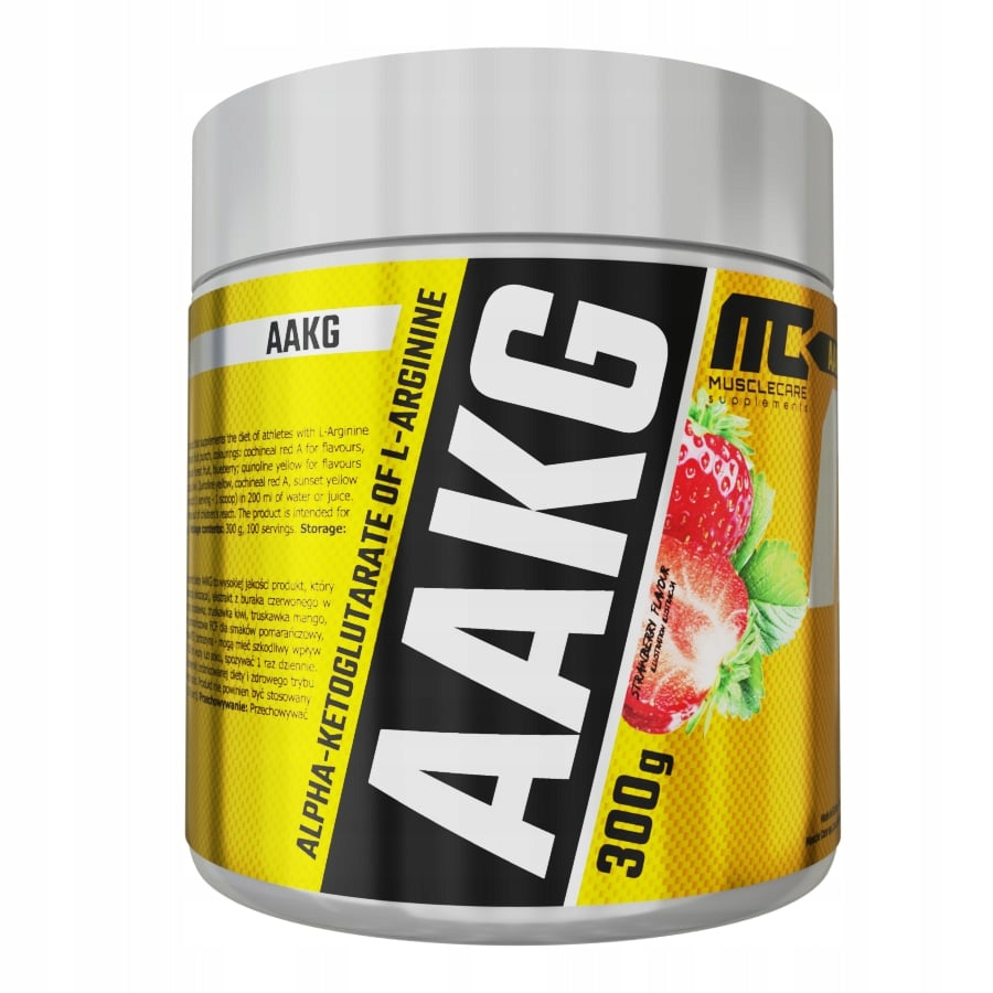 AAKG L-Arginine strength pre-workout Muscle Care AAKG 300 g STRAWBERRY Expiration date at least six months from the date of purchase