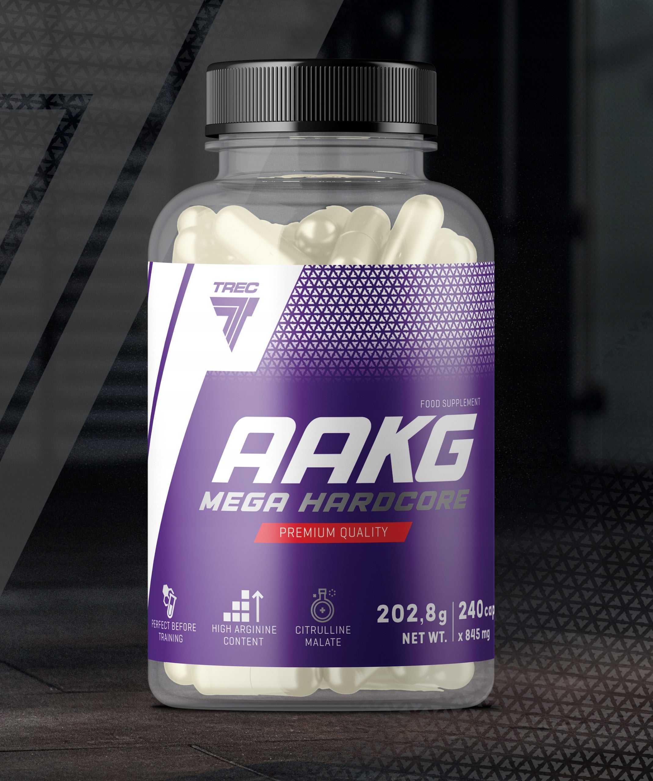 AAKG MEGA HARDCORE TREC 240 caps. ARGININE CITRULLINE PUMP AMINO ACIDS EAN (GTIN) 5901828345074