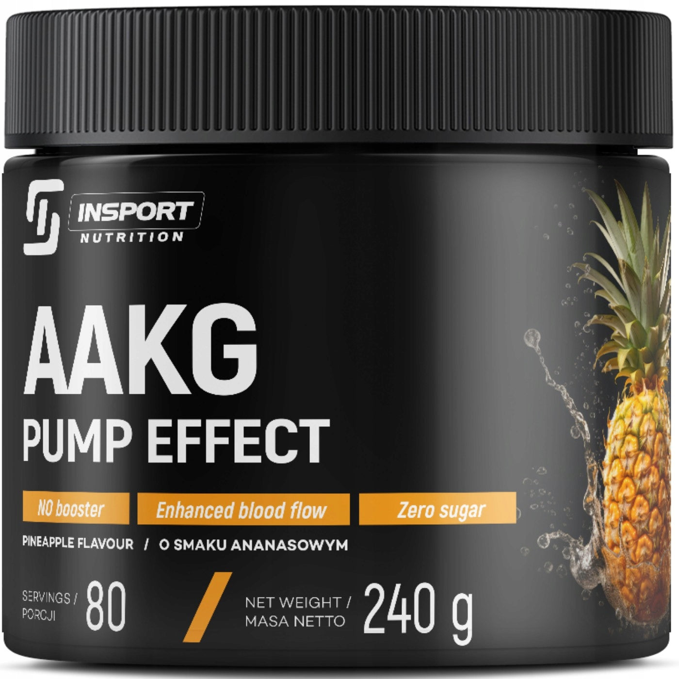 AAKG PUMP EFFECT 240G PRE-WORKOUT ARGININE PUMP PINEAPPLE| INSPORT