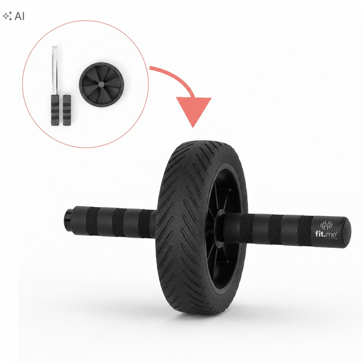 ABDOMINAL EXERCISE WHEEL AB ROLLER WHEEL ANTI-SLIP ROLLER + MAT Packaging status original