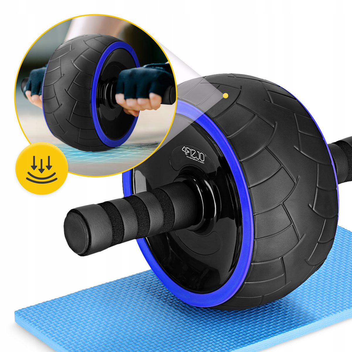 ABDOMINAL EXERCISE WHEEL ABS ROLLER SOLID STRONG WHEEL AB WHEEL MAT SET Brand 4FIZJO