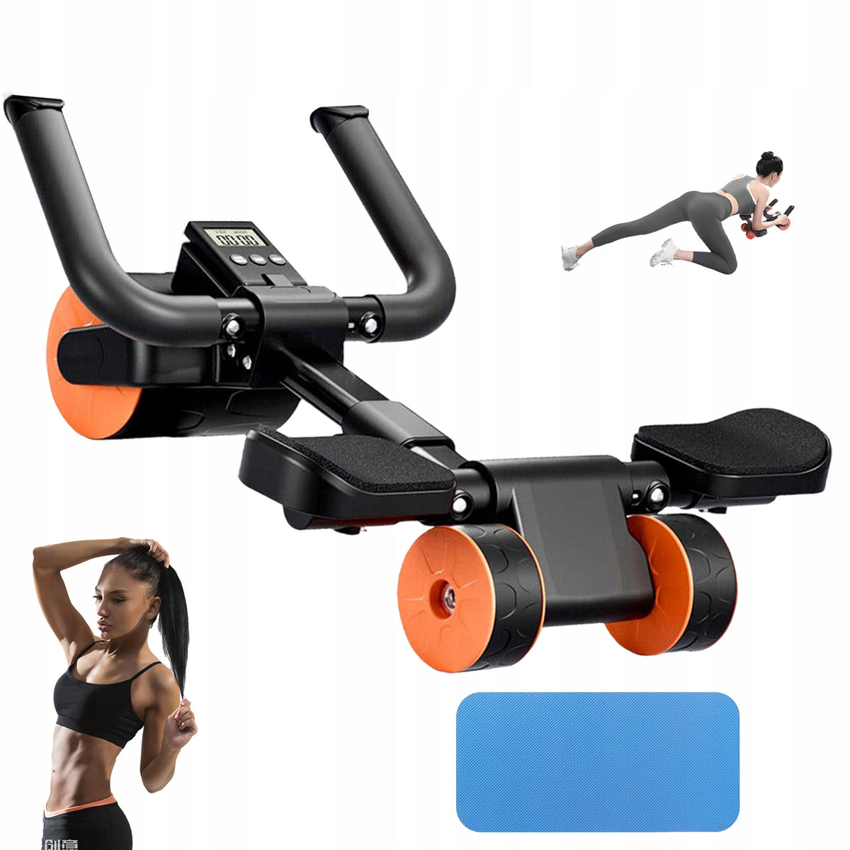 ABDOMINAL EXERCISE WHEEL WITH THREE WHEELS WHEEL WITH AUTOMATIC TIMER