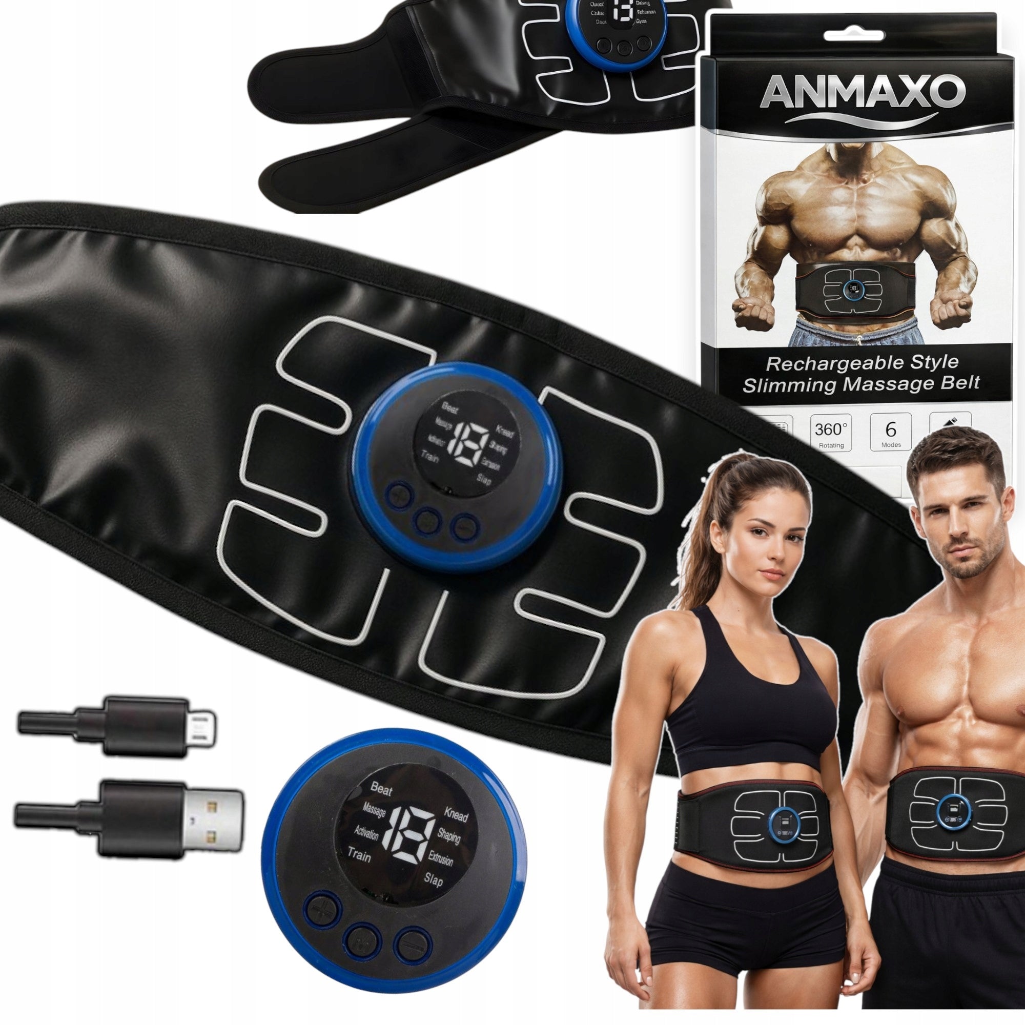 ABDOMINAL MUSCLE ELECTROSTIMULATOR BELT SLIMMING MASSAGER EMS STIMULATOR Manufacturer code 24002