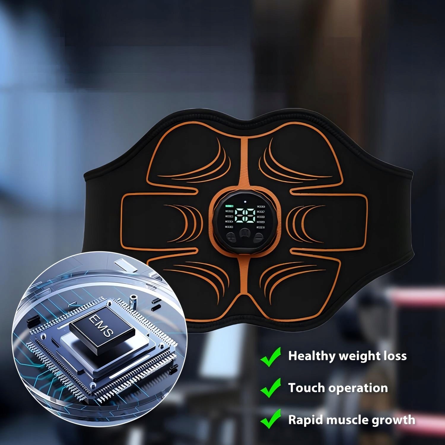 ABDOMINAL MUSCLE ELECTROSTIMULATOR EMS 10MODES SLIMMING BELT WITH EXTENSION Kind electrical muscle stimulator