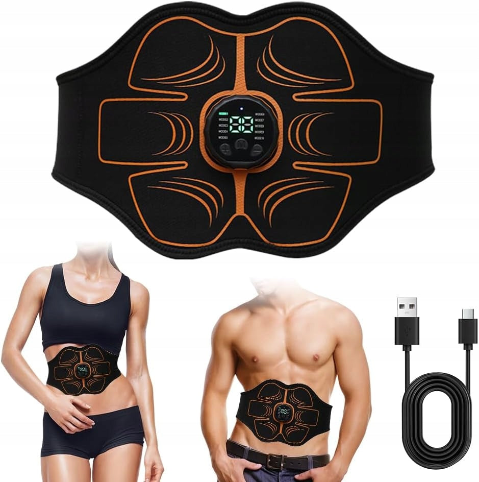 ABDOMINAL MUSCLE ELECTROSTIMULATOR EMS 10MODES SLIMMING BELT WITH EXTENSION Model All-in-OneMart(ELEKTROSTYMULATOR MIĘŚNI)