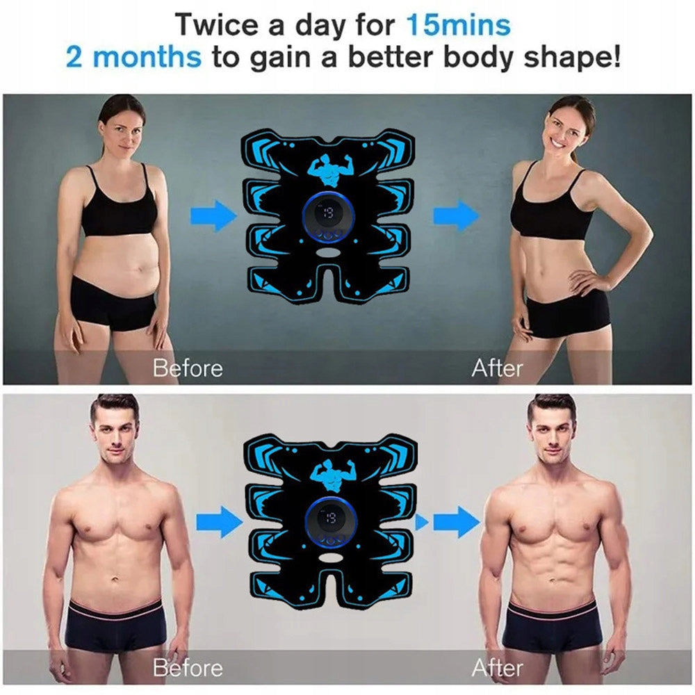 ABDOMINAL MUSCLE ELECTROSTIMULATOR EMS 8MODES SLIMMING BELT WITH GEL Size universal