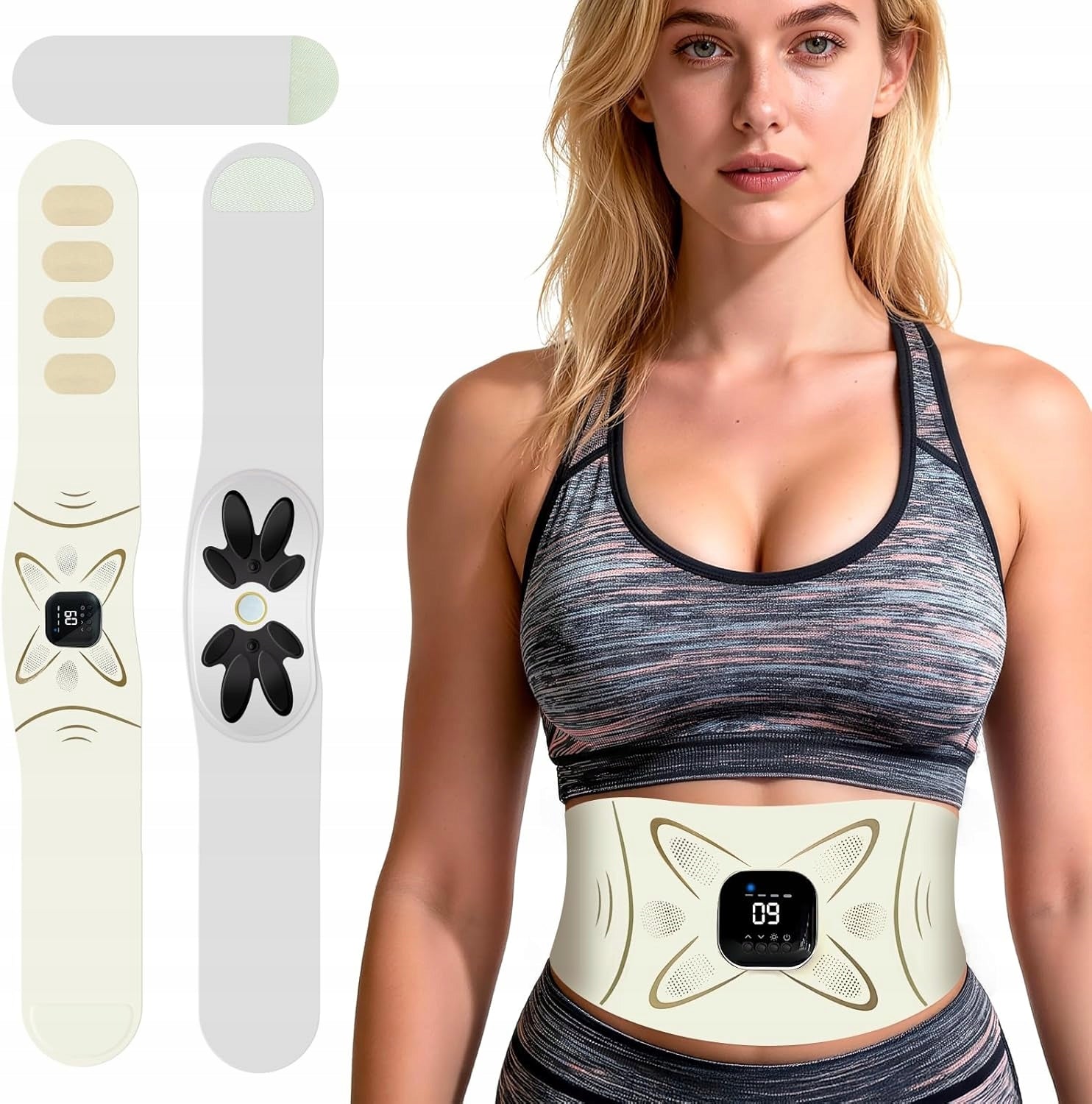 ABDOMINAL MUSCLE ELECTROSTIMULATOR EMS BELT WITH HEATING AND MASSAGE - 7 MODES