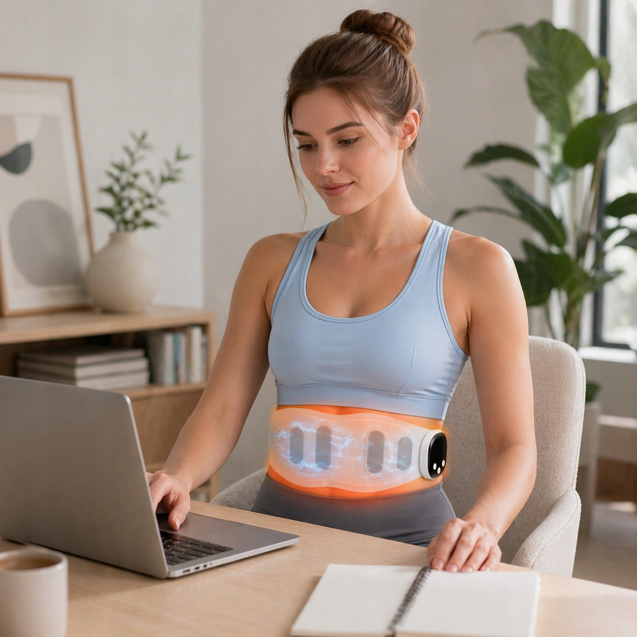 ABDOMINAL MUSCLE ELECTROSTIMULATOR EMS SLIMMING BELT HEATING +EXTENSION Model SlimBelt