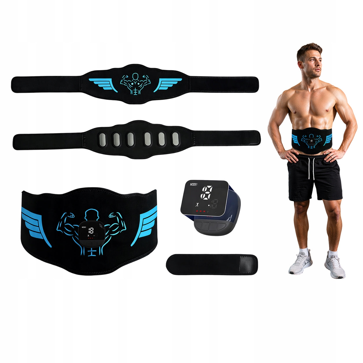 ABDOMINAL MUSCLE ELECTROSTIMULATOR EMS SLIMMING BELT HEATING +EXTENSION
