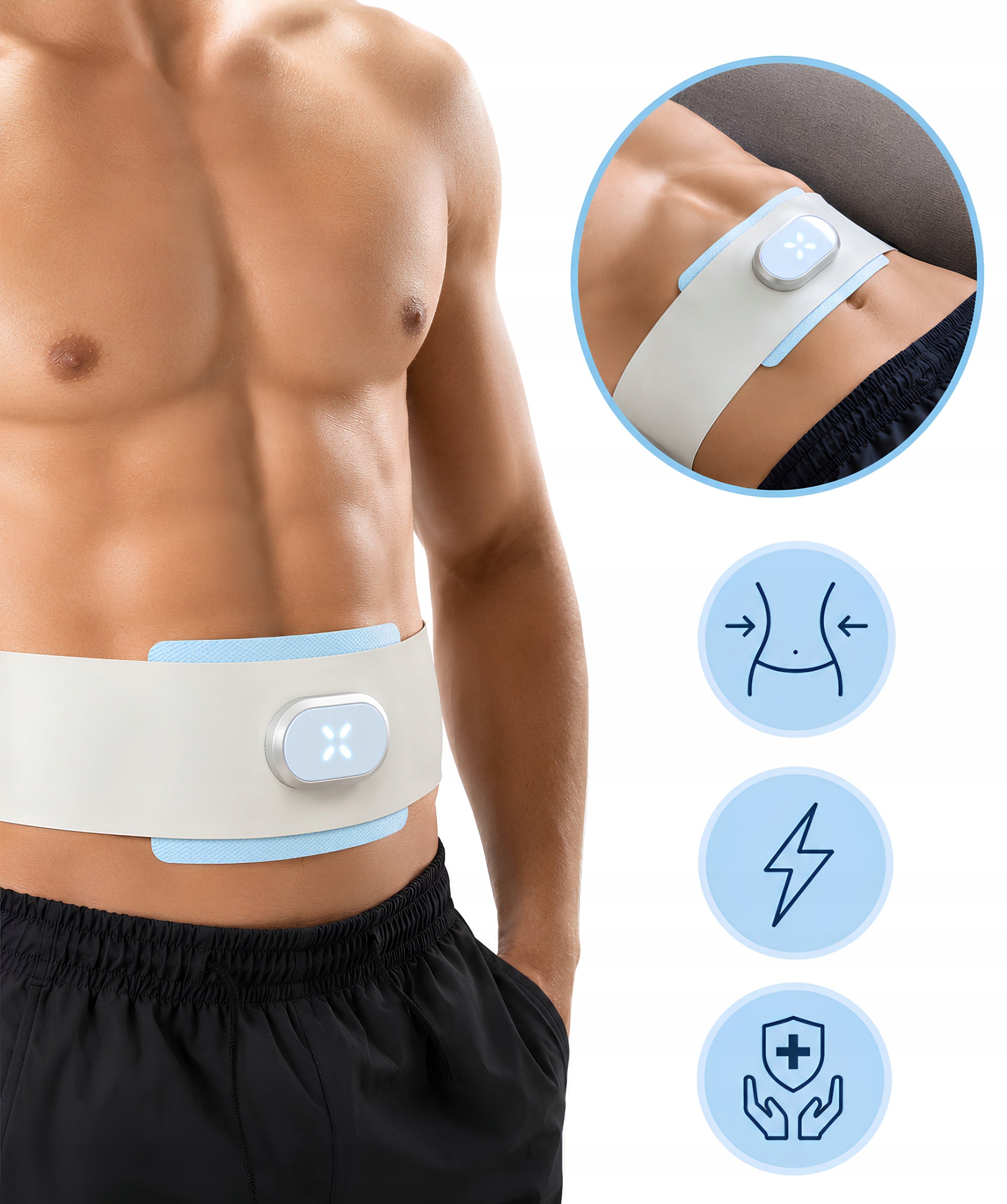 ABDOMINAL MUSCLE ELECTROSTIMULATOR EMS VONMIE S21 SLIMMING BELT HEATING Brand Vonmie