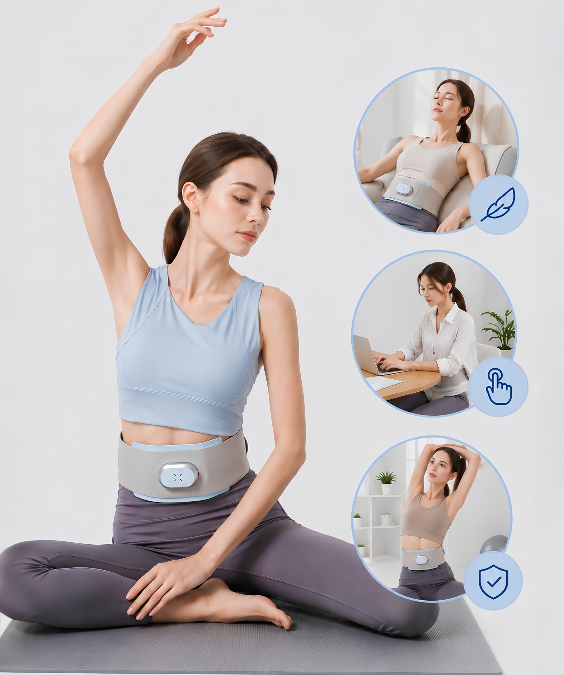 ABDOMINAL MUSCLE ELECTROSTIMULATOR EMS VONMIE S21 SLIMMING BELT HEATING Model S21 Heating belt with RLT