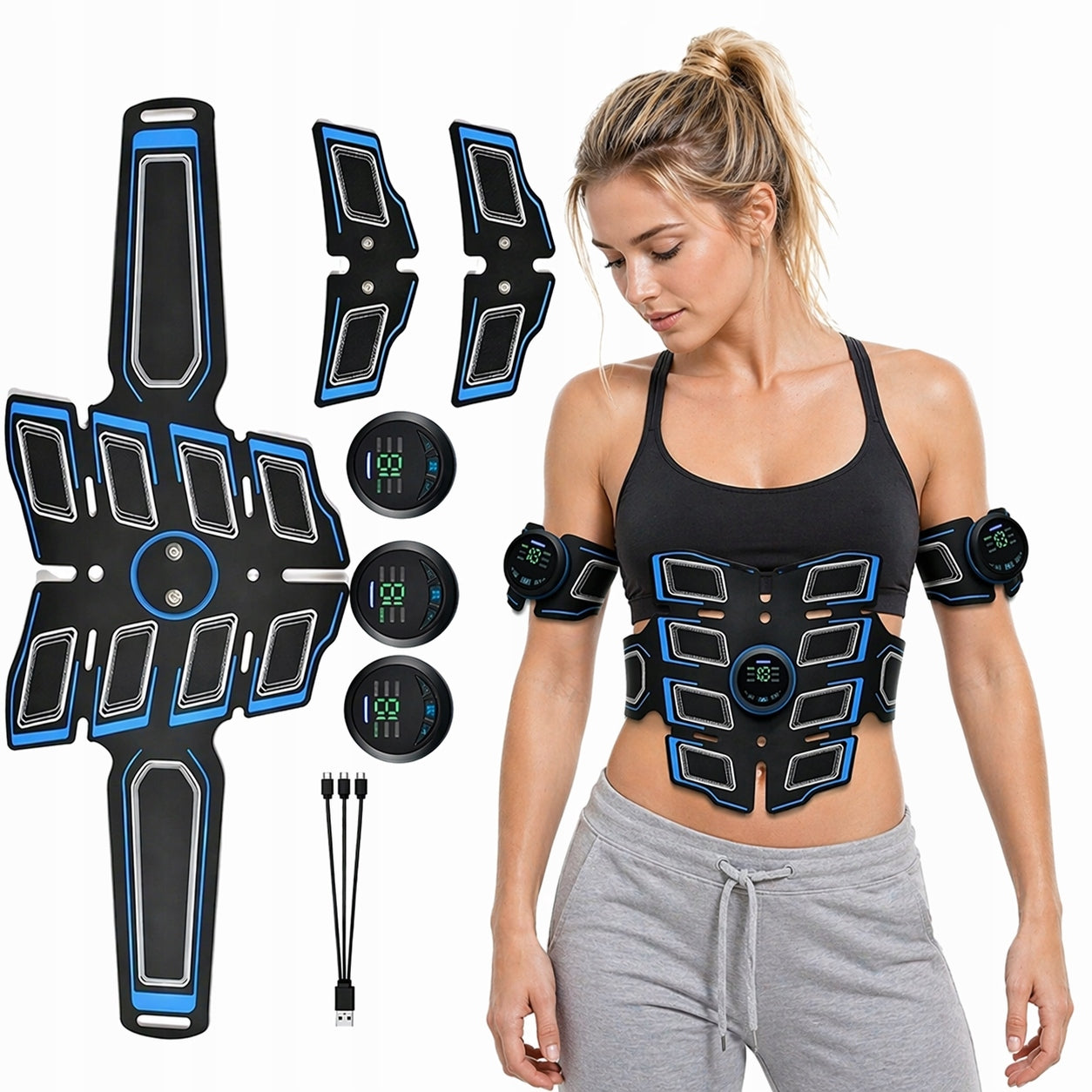 ABDOMINAL MUSCLE ELECTROSTIMULATOR MASSAGE EMS SLIMMING BELT SLIMMING