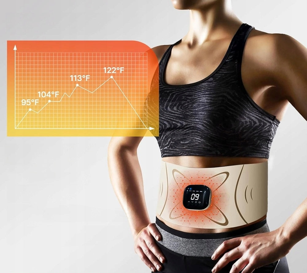 ABDOMINAL MUSCLE ELECTROSTIMULATOR SLIMMING BELT EMS HEATING STIMULATION Model Stymulacja masaż grzanie elektro stymulator