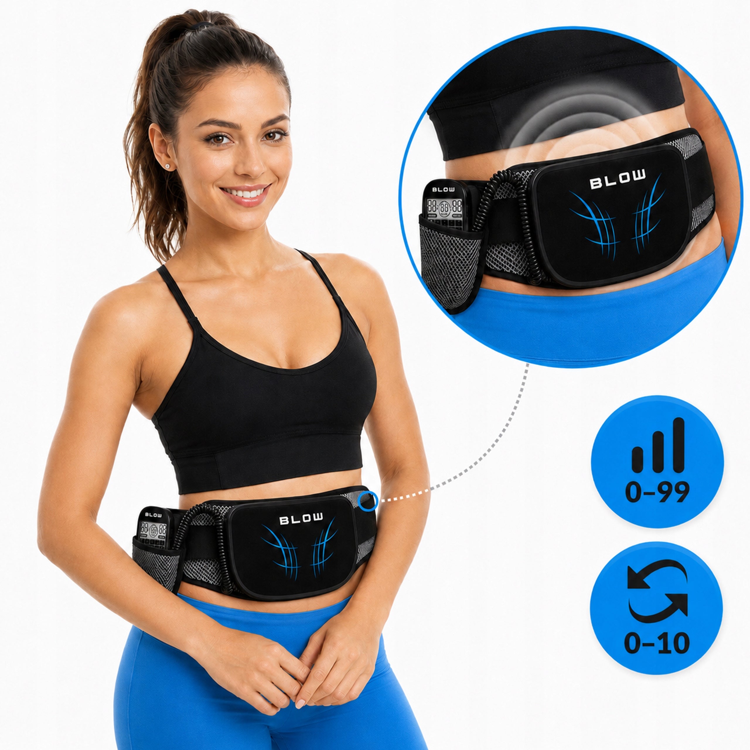 ABDOMINAL MUSCLE ELECTROSTIMULATOR TENS EMS SLIMMING BELT SLIMMING Packaging status original