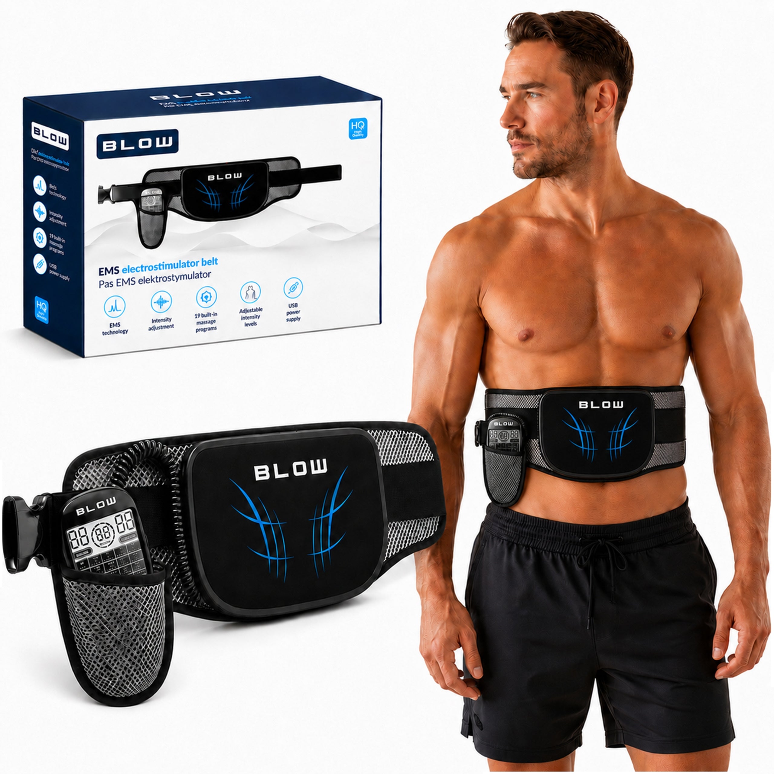 ABDOMINAL MUSCLE ELECTROSTIMULATOR TENS EMS SLIMMING BELT SLIMMING