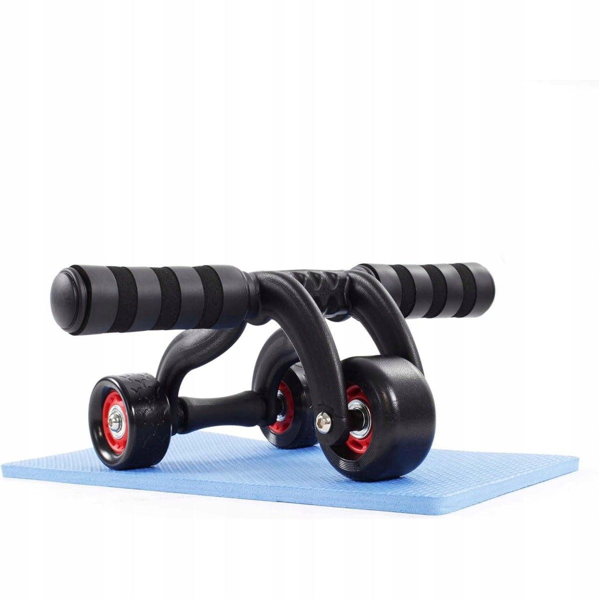 ABDOMINAL MUSCLE EXERCISE ROLLER WHEEL + Knee Mat 3 Wheels BLACK Packaging status original