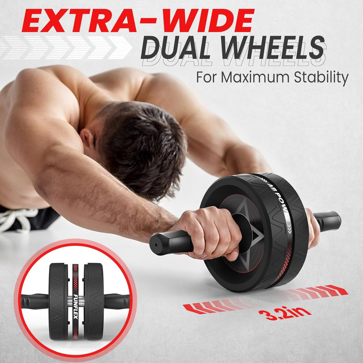 ABDOMINAL ROLLER AB ROLLER STABLE WITH KNEE MAT UP TO 200KG Brand no brand