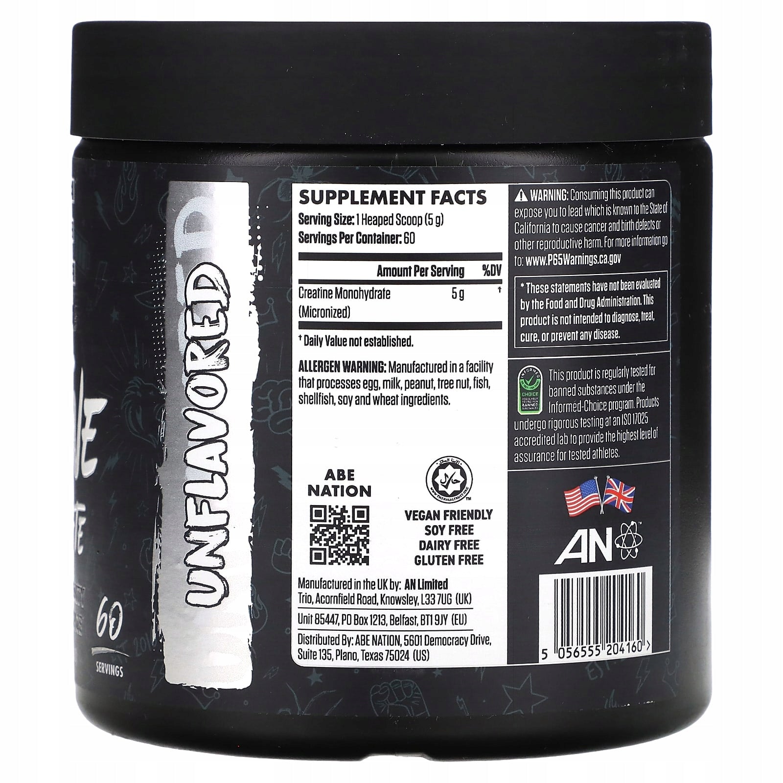 ABE, Creatine Monohydrate, Non-Aromatized, 5 g, 300 g Expiration date at least 3 months from the date of purchase