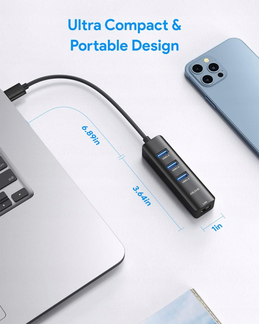 ABLEWE 4-in-1 USB-C to Ethernet Adapter (RJ45) Interface other