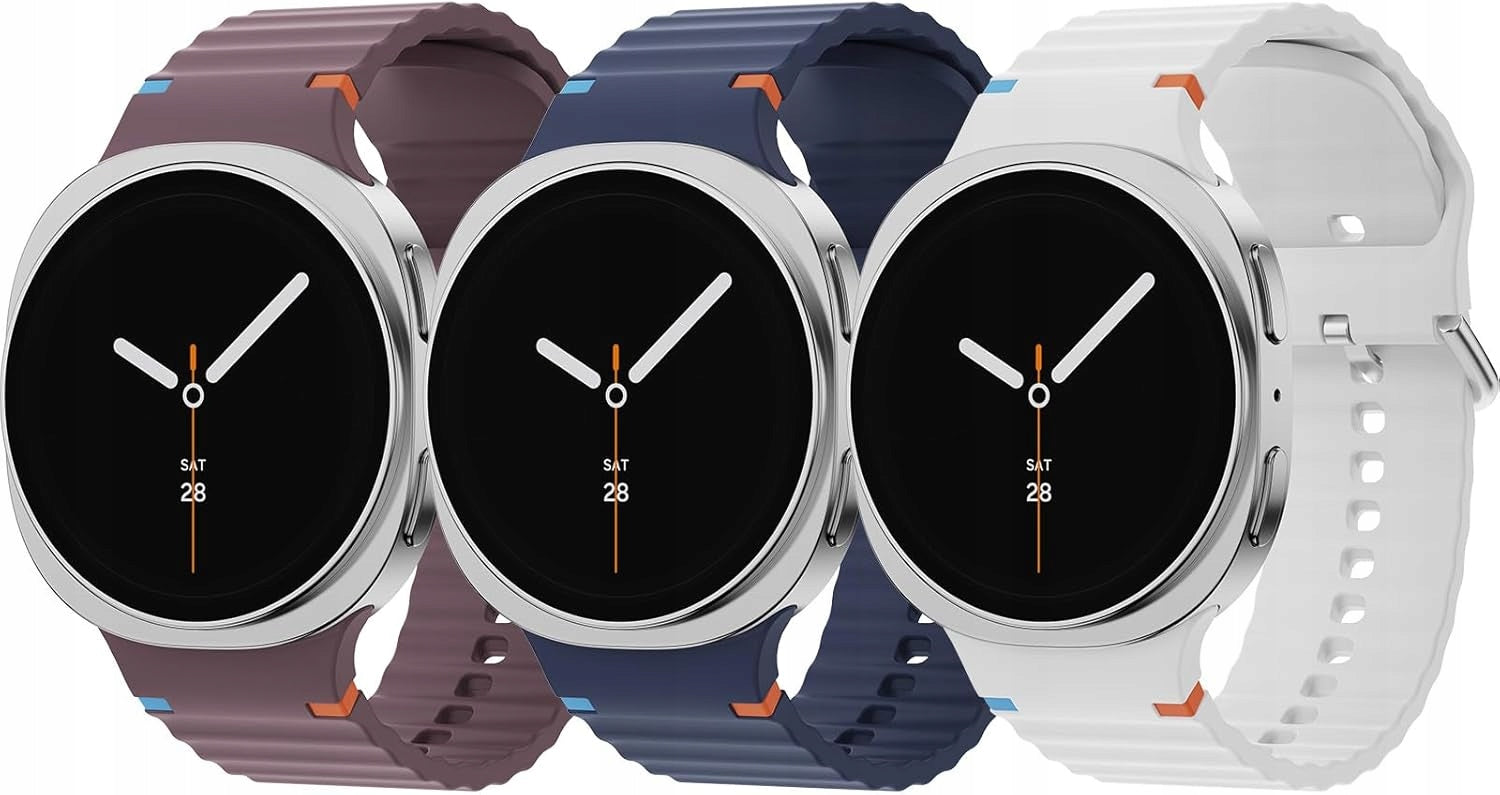 ABOVEAC Strap for Samsung Galaxy Watch 8 46 / 44mm 3 pcs white navy blue burgundy