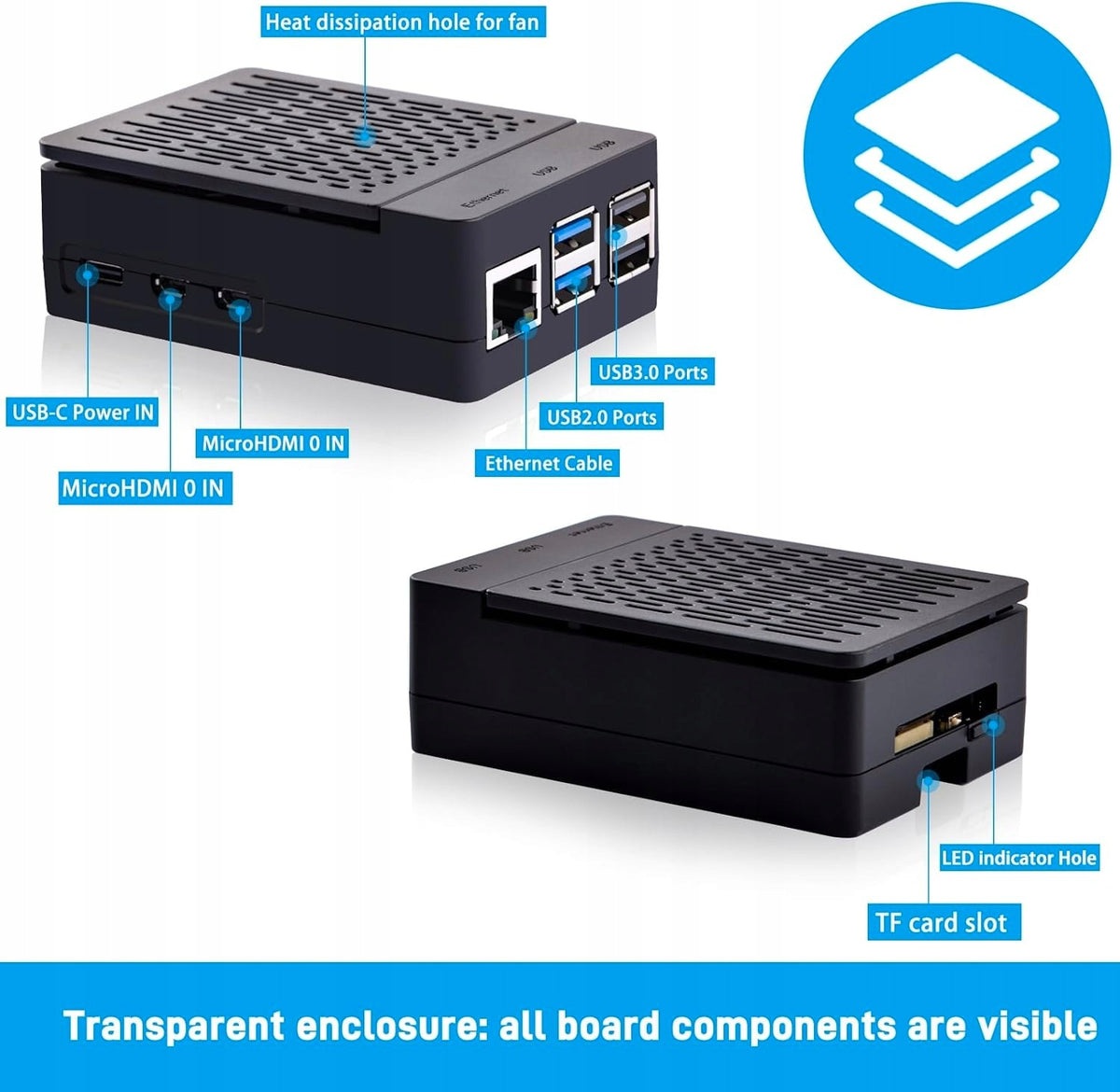 ABS CASE FOR RASPBERRY PI 5 WITH POWER KIT 27W 5,1V 5A Manufacturer Geek