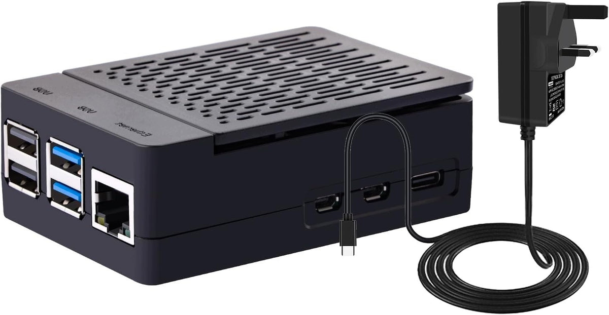 ABS CASE FOR RASPBERRY PI 5 WITH POWER KIT 27W 5,1V 5A