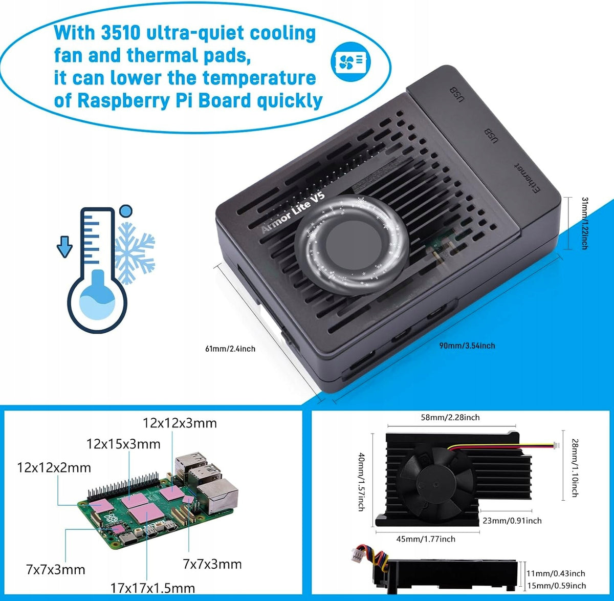ABS HOUSING UP TO PI 5 WITH ACTIVE COOLING AND PI5 COOLING SUPPORT Manufacturer code 5908040774248