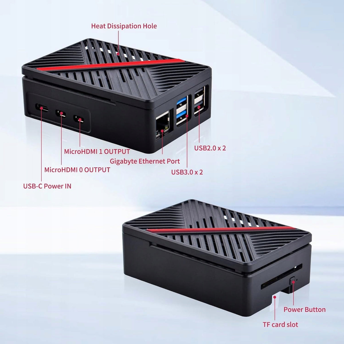 ABS HOUSING UP TO PI 5 WITH USB C 27W POWER SUPPLY WITH ACTIVE COOLING V5 Manufacturer Raspberry pi