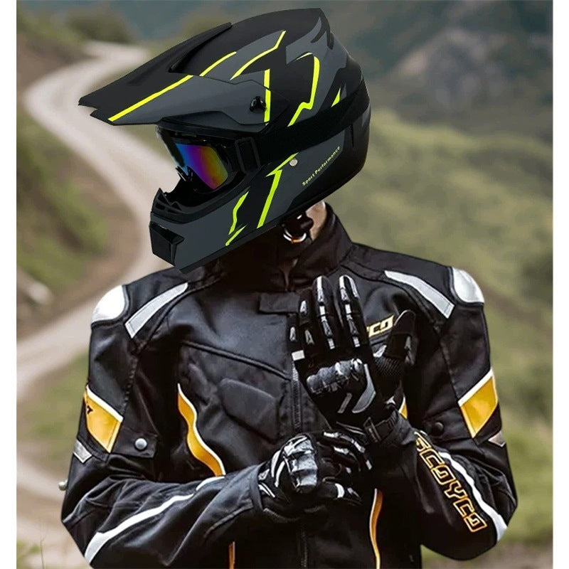 ABS cross enduro quad BMX helmet set with goggles gloves mask size M Manufacturer no brand