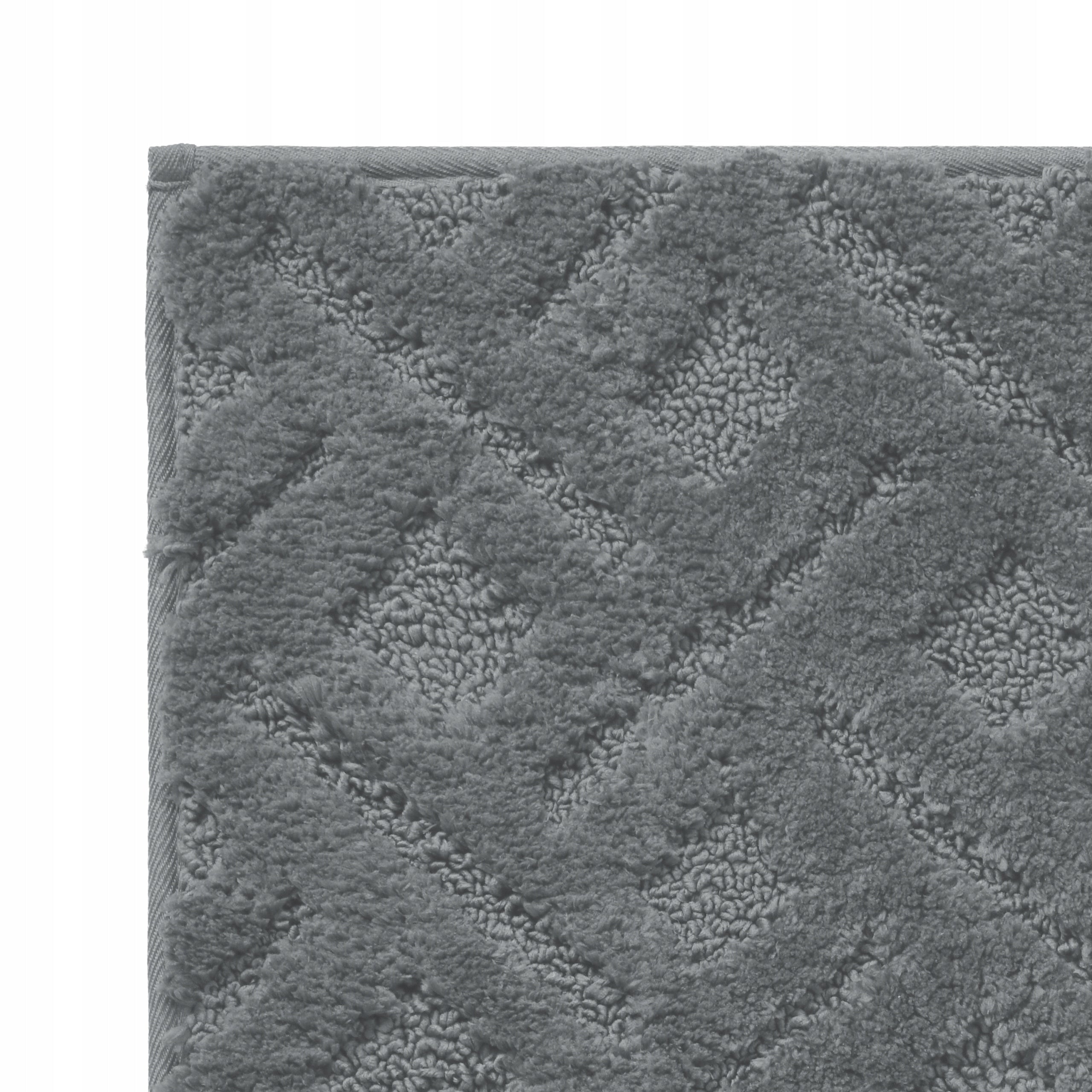 ABSORBENT BATHROOM RUG 60x40 GREY NON-SLIP SOFT MICROFIBER Shape rectangle