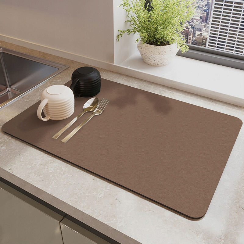 ABSORBENT MAT FOR DISHES DRAINER FOR DRYING BROWN Brand Perfectlife