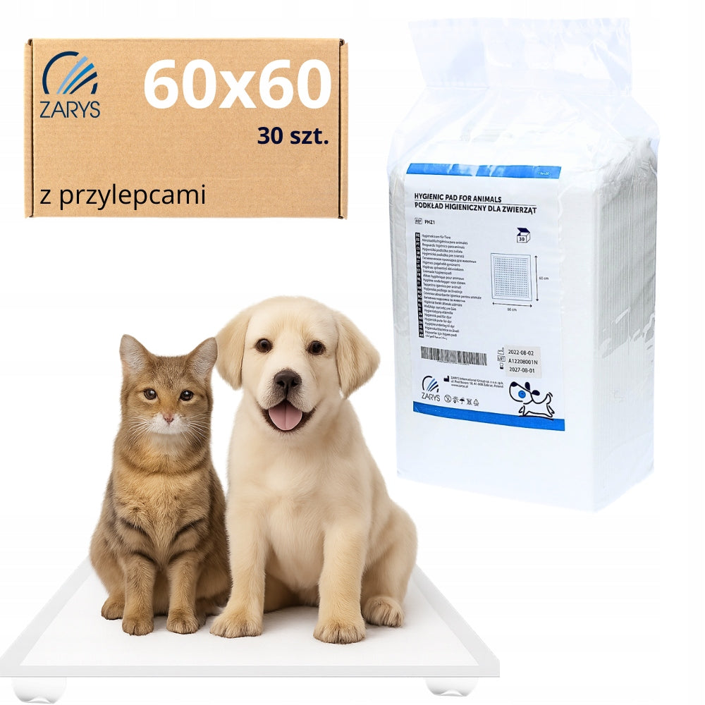 ABSORBENT foundations for CAT DOG TRAINING 60x60 cm FOR ANIMALS 800ml 30 pcs