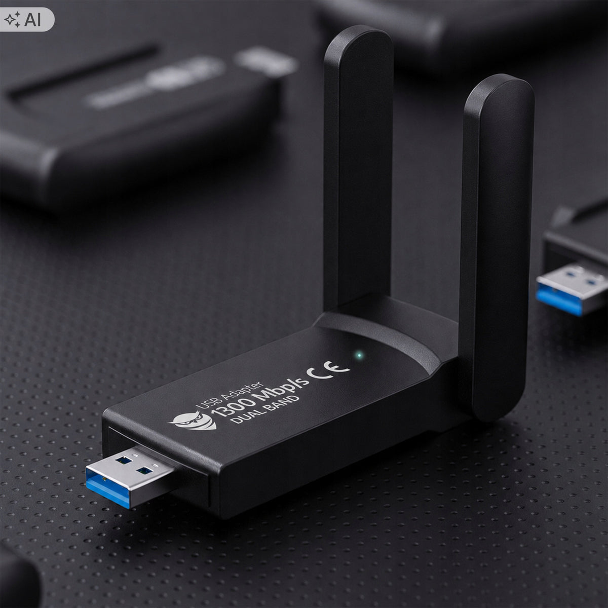 AC1300 ADAPTER NETWORK CARD WiFi Wi-Fi TO USB ANTENNA 1300Mbps 5GHz WPA3 Manufacturer code ZEWNĘTRZNA DUAL BAND TRANSMITER KOMPUTEROWY