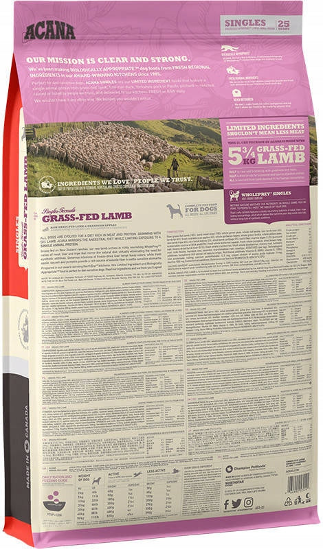 ACANA GRASS-FED LAMB DOG 11.4KG Packaging status original
