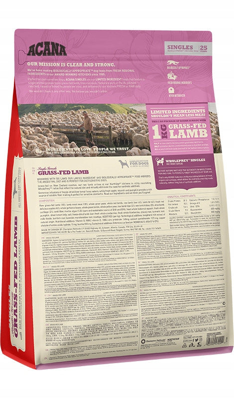ACANA GRASS-FED LAMB DOG 2KG + FREEBIE Packaging status original