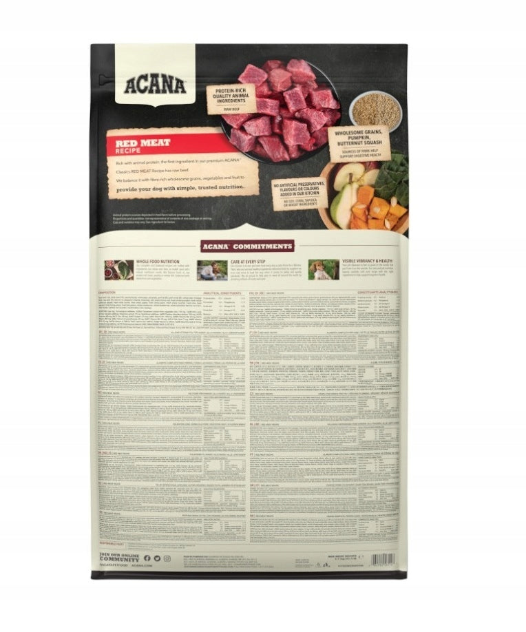 ACANA RED MEAT DOG 14.5KG Manufacturer code 290