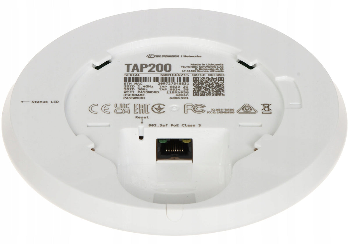 ACCESS POINT TAP200 Wi-Fi 5, 2.4GHz, 5GHz, 867Mbps Teltonika Model 569555627