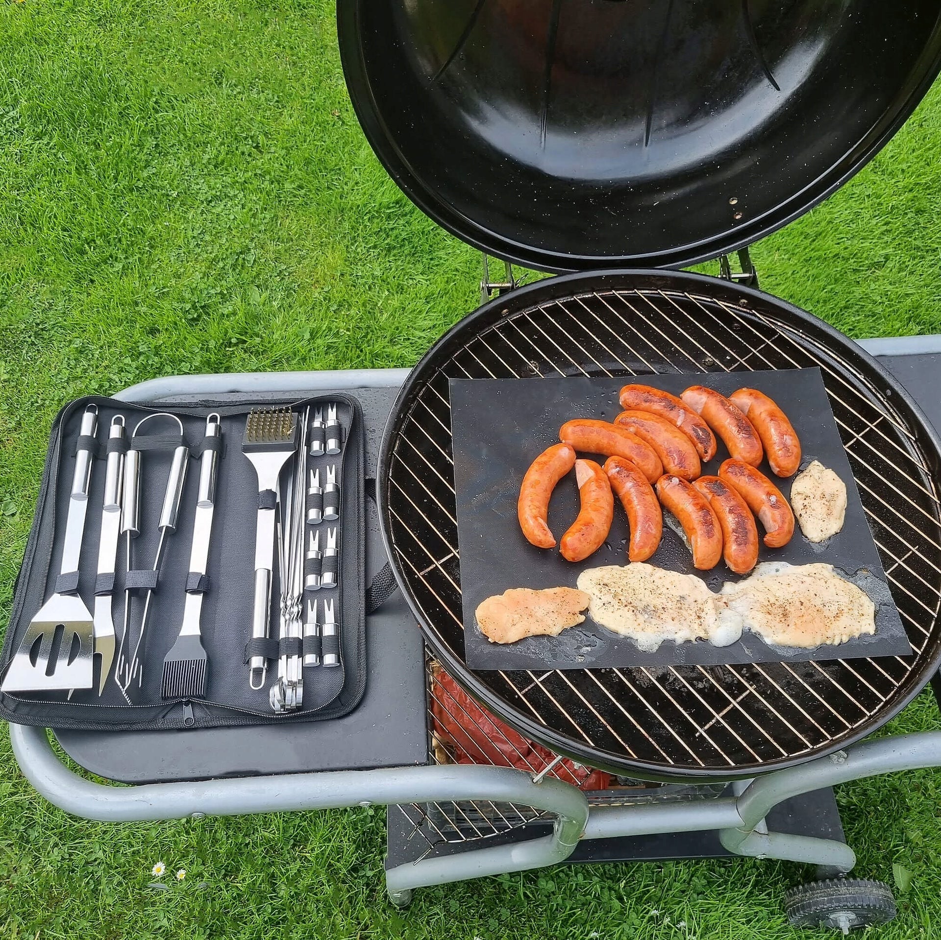 ACCESSORIES BBQ GRILL UTENSILS CASE SET 21in1 SPATULA PLIERS Kind set