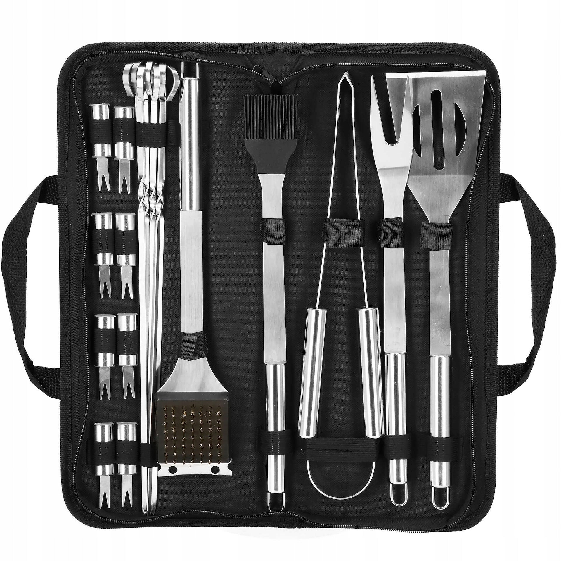 ACCESSORIES BBQ GRILL UTENSILS CASE SET 21in1 SPATULA PLIERS