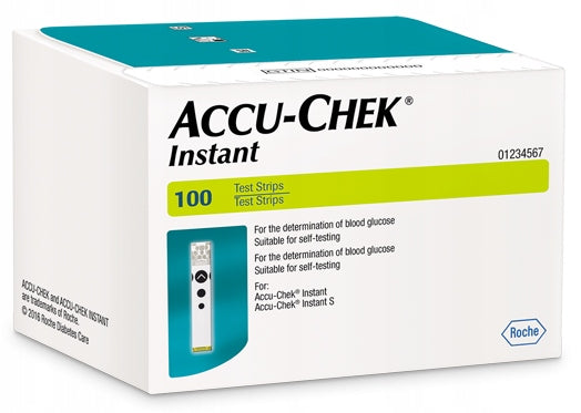 ACCU-CHEK INSTANT 100 PIECES TEST STRIPS FOR GLUCOSE METER - GLUCOSE MEASUREMENT Packaging status original