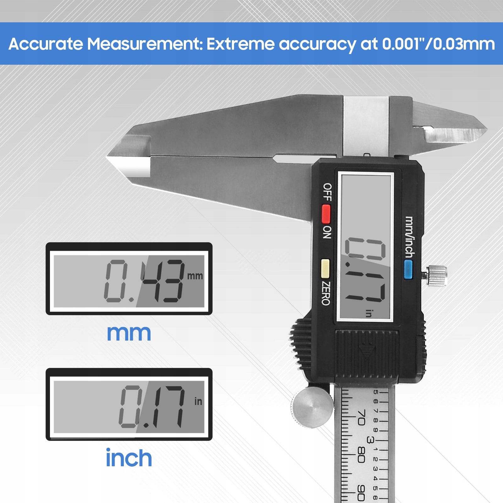 ACCURATE STAINLESS STEEL ELECTRONIC CALIPER DIGITAL 0-300mm +ETUI Kind electronic