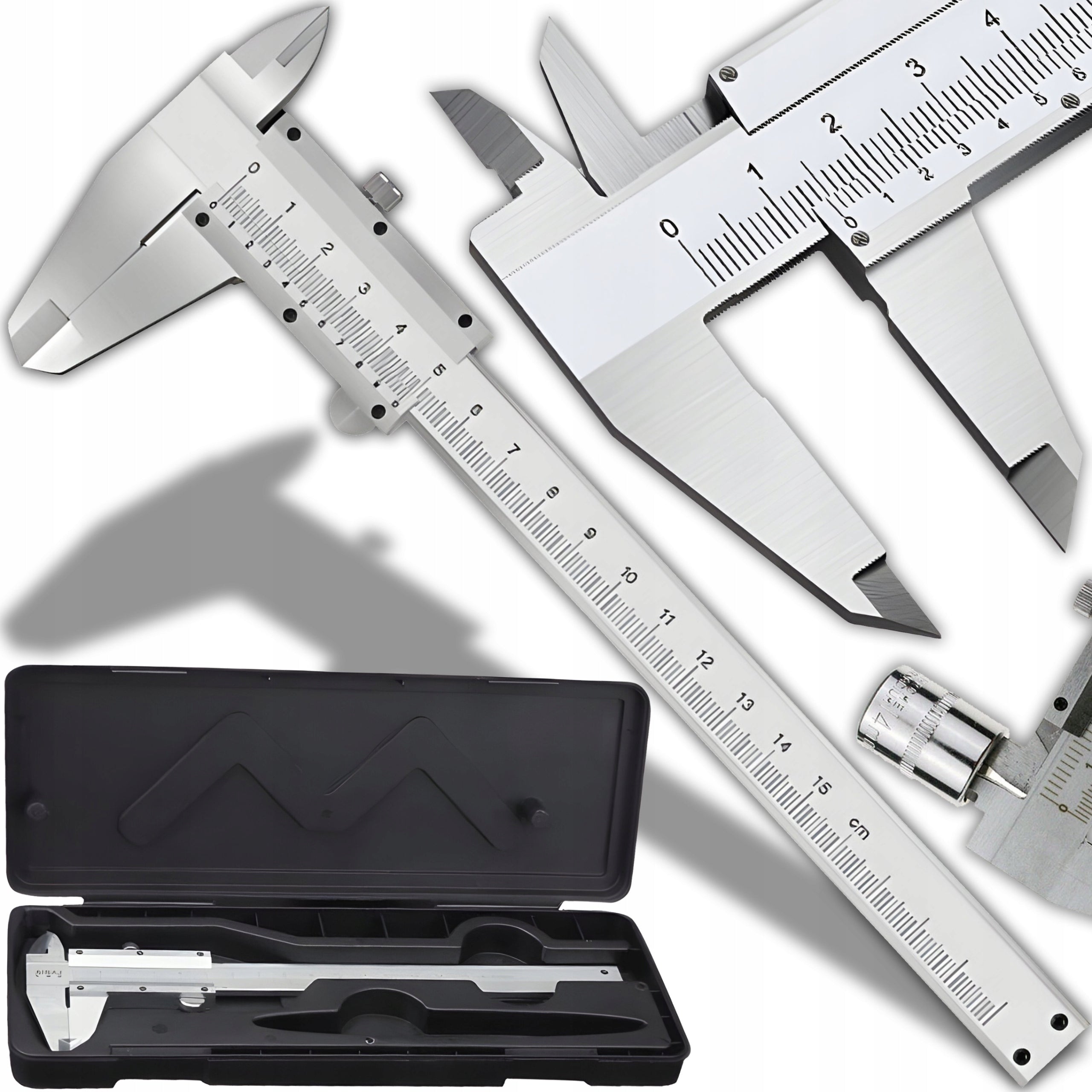 ACCURATE TRADITIONAL CALIPER 0-150 mm MANUAL ANALOG STEEL + CASE Packaging status original