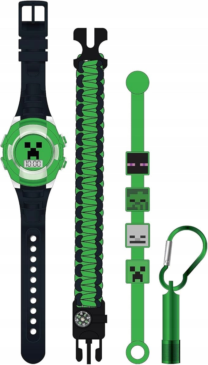 ACCUTIME MINECRAFT DIGITAL WATCH LED Gift Set for Game Fan Packaging status original