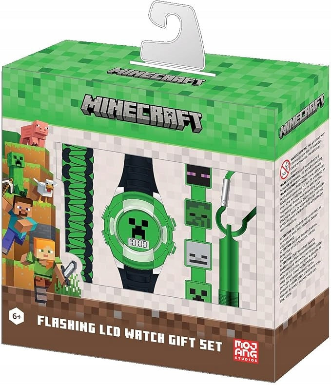 ACCUTIME MINECRAFT DIGITAL WATCH LED Gift Set for Game Fan