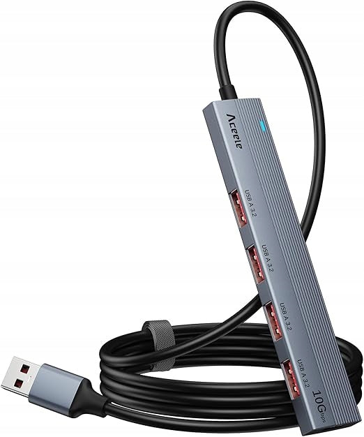 ACEELE HUB USB 3.2 WITH 4 PORTS AND CABLE 1,2 M 10 GBPS