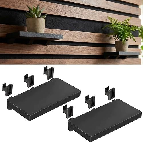 ACOUSTIC PANEL RACK BLACK WITHOUT DRILLING ASSEMBLY 2 PIECES FOR HOME
