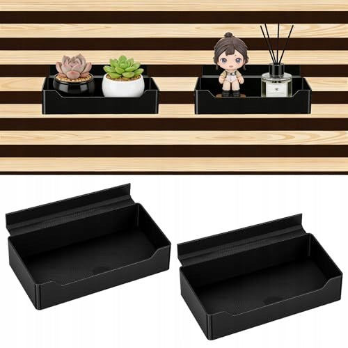 ACOUSTIC PANEL SHELF BLACK ABS FOR OFFICE LIVING ROOM WITHOUT DRILLING 2 PCS. Brand no brand