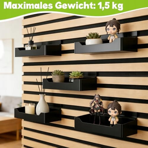 ACOUSTIC PANEL SHELF BLACK ABS FOR OFFICE LIVING ROOM WITHOUT DRILLING 2 PCS. Manufacturer code Bez marki